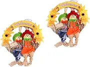 GRIRIW 2Pcs Halloween Scarecrow Wreath Decorative Garland for Home Office School and Shop Pendant Adds Amusing Atmosphere to Autumn Celebrations