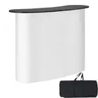 Portable Exhibition Podium Table with Storage Rack Foldable Display Counter