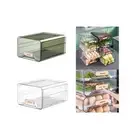 Refrigerator Organizer Bin Acrylic Clear with Drain Tray Stackable Drawer Egg