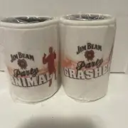2 Jim Beam Bourbon Party Animal / Crasher Neoprene Can Stubby Coolers Holders