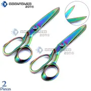 ODM 2Pc 8" Heavy Duty Stainless Tailor Upholstery Scissors Multi-Color Shears
