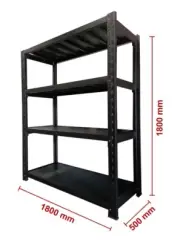 1.8m L×1.8m H×0.5m D Heavy Duty Shelving Garage Warehouse Storage Metal Rack