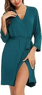 [Leikar] Short Robes For Women Soft Bathrobe Lightweight Bamboo Kimono Robes Ladies Loungewear