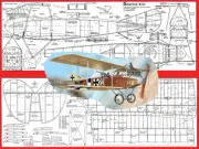 Model Airplane Plans (FF): ALBATROS CIII scale 39" for .75-.1cc (.049ci) engines