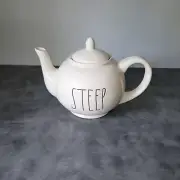 RAE DUNN HOMELINE "STEEP" Teapot Magenta LL Large Letters Farmhouse NEW RARE