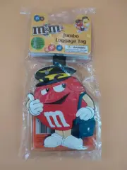 M&M Jumbo Luggage Tag and Luggage Lock Red Character - NEW - TSA Approved
