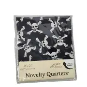 Novelty Quarters Skull & Crossbones Black 100% Cotton JoAnn Fabric 9028283