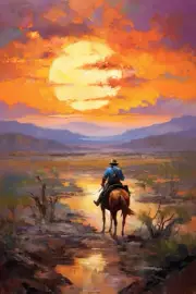 Hugo Keller – Sunset in the Wild West / Signed & Framed / 1 of 10 / COA /