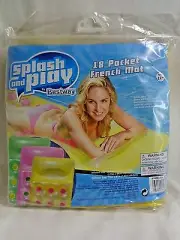 18 POCKET FRENCH MAT Inflatable Floating Pool Raft YELLOW Pink 72 x 27 Bestway
