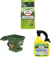 [Ultimate Lawn Bundle] Scotts HANDYGREEN Spreader II + Lawn Builder Premium 2.5KG + Weed, Feed, Green UP 2L