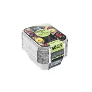 30x Foil Containers w Lid 14x12cm Oven Baking Trays Pan Food BBQ Takeaway Small