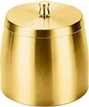 Stainless Steel Smokeless and Odorless Windproof Ashtray with Lid, Portable Ashtray for Home and Outdoor Use (Gold, Large)