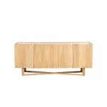 [James Lane] Milo Flute Mango Wood & Marble Top Buffet