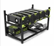 Veddha 6 GPU Miner Case Aluminum Stackable Mining Case Rig Open Air Frame USA!!!