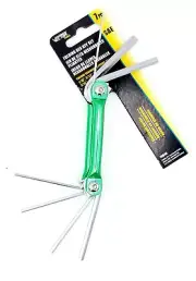 Pro Green 7pc Folding Hex Key Allen Wrench Set Bicycle Car Motorcycle Tools SAE