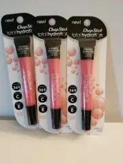 Lot of 3 ChapStick Total Hydration Vitamin Enrich Tinted Lip Oil Nearly Nude NEW