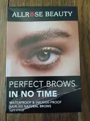 Allrose Beauty Perfect Brows Pomade Stencil Kit Water/Smudge Proof 06 Brown NIB