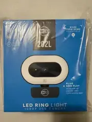 MEE Audio CAM-202L 1080p HD USB Webcam W Built-In LED Ring Light Autofocus Micro
