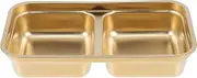 Zerodeko Double Compartment Spice Dish Versatile Seasoning Plate for Sauces Cold Dishes and Kimchi Kitchen Supply with Smooth Surface and Edges