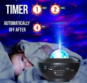 Galaxy Starry Night Light Projector - Ocean Wave Bluetooth LED - Kids, Party
