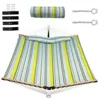 Patio Hammock Foldable Portable Swing Chair Bed Detachable Pillow Blue and Green