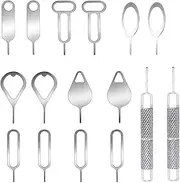 16 Pieces SIM Card Removal Openning Tool Tray Eject Pins Needle Opener Ejector Compatible with All iPhone Apple iPad HTC Samsung Galaxy Cell Phone Smartphone Watchchain Link Remover