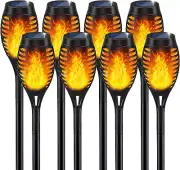 Solar Lights Outdoor, Solar Garden Lights with Flickering Flame for Garden Decor