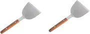 BESTOYARD 1pc Stainless Steel Pizza Spatula with Wooden Handle Kitchen Turner for Pizza Steak Fish Cookware Tool for Home Cooking and Barbecues