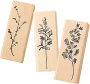 Tofficu Floral Stamps Set 3pcs Wooden Stamps for Planner DIY Cards Diary Multi-Purpose Australian Designed