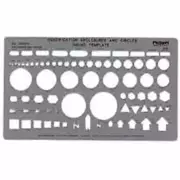 Chartpak CHA1002PI Circle and ID Template- 5-.88in.x10in.x.020in. - Soft Gray