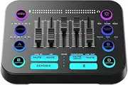 Snblzhef 48V X1PRO Bluetooth Audio Mixer with M8 Microphone Voice Changer for Singing Audio Card Recording Game Audio Mixer