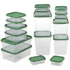 17Pcs Food Storage Container with Lids Stackable Food Box Clear Meal Prep◑