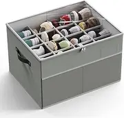 XICEN Shoe Organizer for Closet, Fits up to 16 Pairs, Large Shoe Box Storage Container with Clear Cover, Adjustable Dividers for Shoe Storage Bins, Space-Saving Shoe Rack, Gray