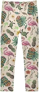[Caihoyu] Girls' Leggings Soft Comfortable Full Length Leggings Elastic Waist Girls Printed Leggings 4-10T