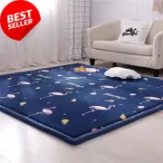 Kids Play Mat, Jungle Animals, 2CM Thick, Soft, Non-Toxic, Navy Blue