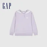 在飛比找蝦皮商城優惠-Gap 女童裝 Logo翻領大學T-淺紫色(890212)