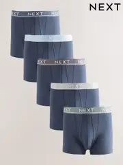 Blue Light Metallic Waistband A-Front Boxers 5 Pack (F03295) | $49