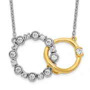 14k Two-tone 3/8 Ct. Lab Grown Diamond VS/SI+ G+ Interlocking Circle 18 inch Necklace