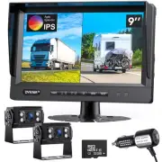 Ultimate 9" AHD IPS Monitor 1080P HD DVR Recording Dual Split Backup Camera C...