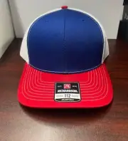 Richardson Style 112 Adjustable Mesh Trucker Hat Red Blue White New