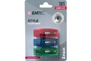 Emtec Style Flash Drive 16gb Usb 2.0 3 Pack
