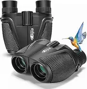 [BIJIA] 12 x 25 HD Bright Binoculars, Easy to Focus, BAK4 Prism, FMC Lens, Waterproof, for Adults, Children, Travel, Hiking, Bird Watching, Hunting, Concerts