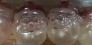 Set/2 Holiday Home 10 LED Santa Head Light String Set Battery Operated Blow Mold