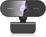 Full HD 1080P Webcam, Webcam with Microphone Wide Angled Lens, Stand for PC MAC Laptop Desktop, Wide Angle Web Cameras for YouTube, Skype, Video Calling, Studying and PS4, Plug Play USB Camera