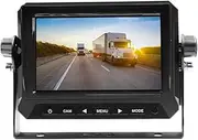 Elinz 5" AHD Monitor Wired 4PIN 3 Channel HD Video Inputs Single View DC12~24V 800 * 480 Dashboard Mount