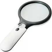 Magnifier 3 LED Light, Marrywindix 3 X 45X Handheld Magnifier Reading Magnifying Glass Lens Jewelry Loupe White and Black