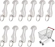 10Pcs Shopping Trolley Token, Stainless Steel Shopping Trolley Remover, Shopping Trolley Tokens Key Rings Use for Supermarket Convenience Store Shopping Unlock Trolley