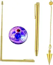 Generic Dowsing Rods Copper Set, Retractable, Professional, Portable, Paranormal Dowsing Rod Sets, Copper Handle, Fortune Teller, Beginner, 4PCS