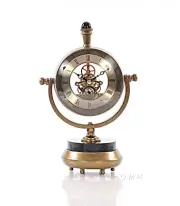 Brass Table Clock | Vintage aluminum Clock w/ annealed finish & roman numerals