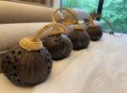 5 Balls Leaves Lamp Wall Lantern Hanging String Coconut Shell Bedroom Light